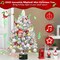 2FT Flocked Table Top Christmas Trees (White, Pink, Gold) 14"D x 14"W x 24"H